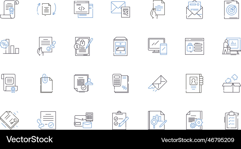 Designing layout line icons collection Designing layout line icons collection Vector Image