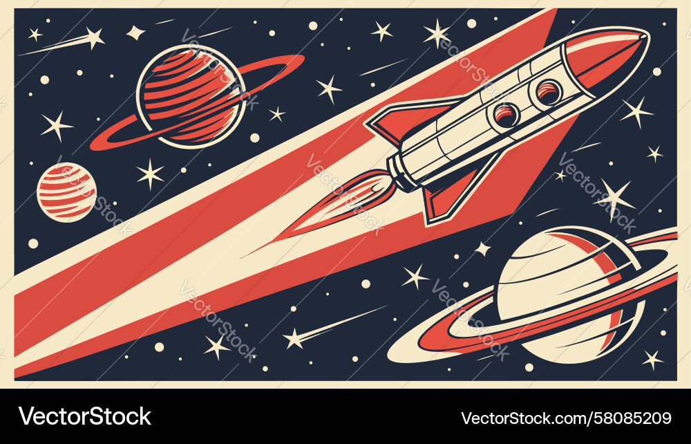 Dynamic Rocket Launch Vector Image