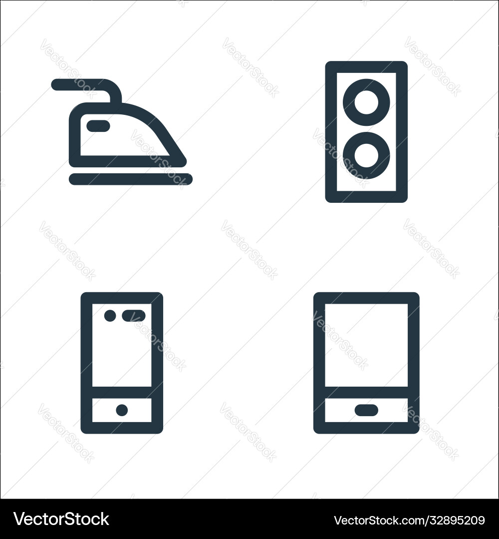 Electronics line icons linear set quality vector image