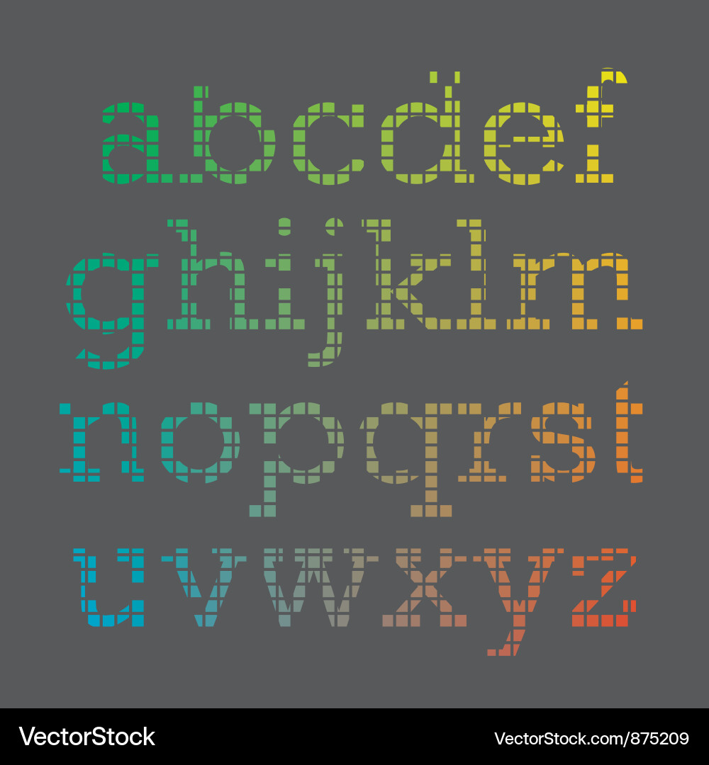 Fragmented Alphabet Font Vector Image
