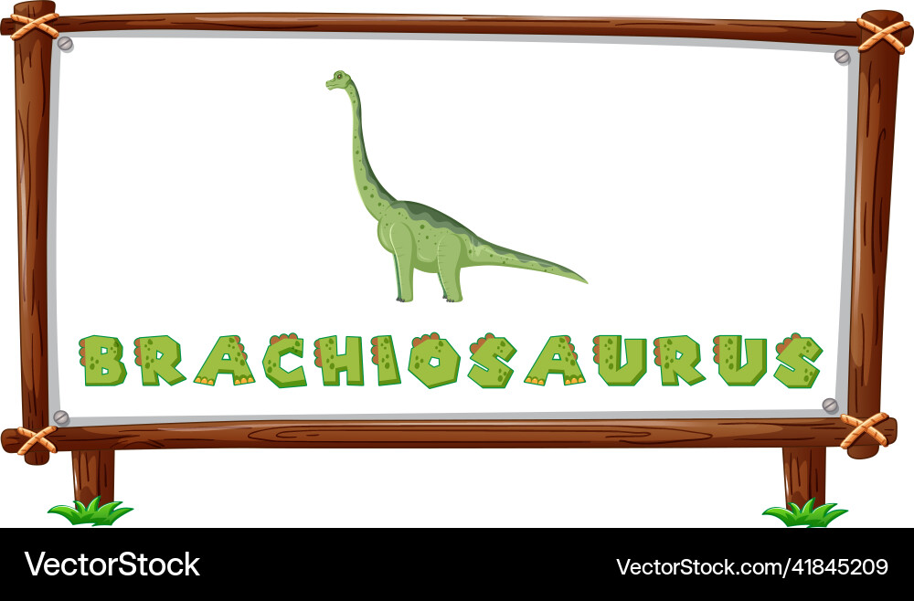 Frame template with dinosaurs and text Vector Image