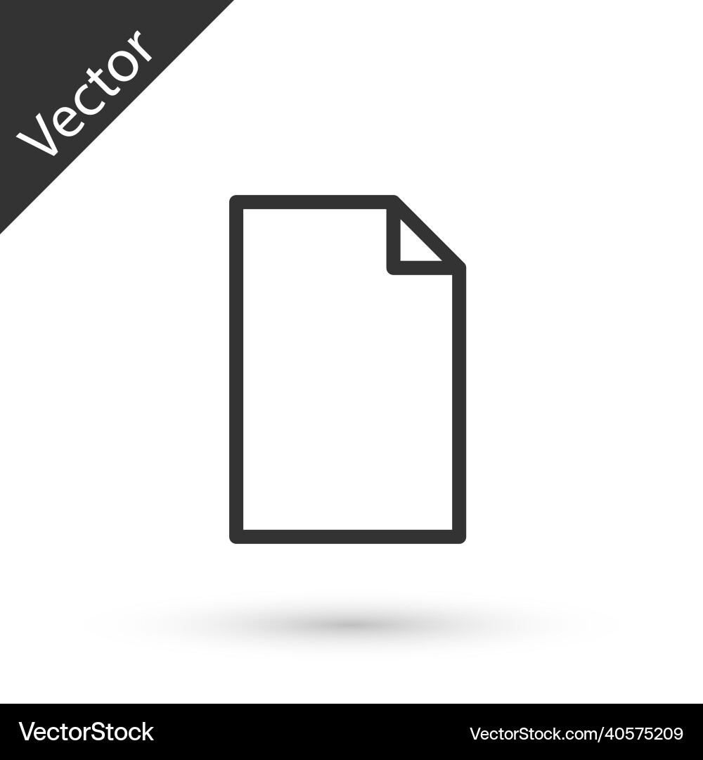 Grey line empty document icon isolated on white Vector Image