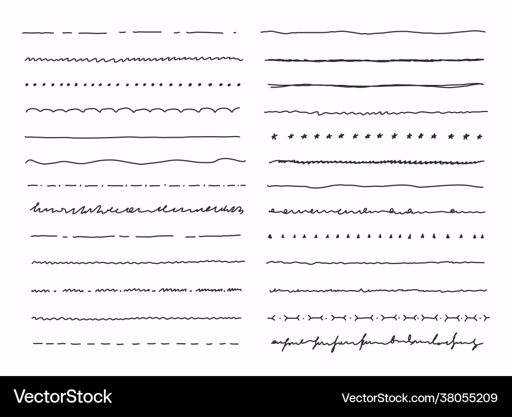 Hand Drawn Line Borders & Scribbles Royalty Free Vector