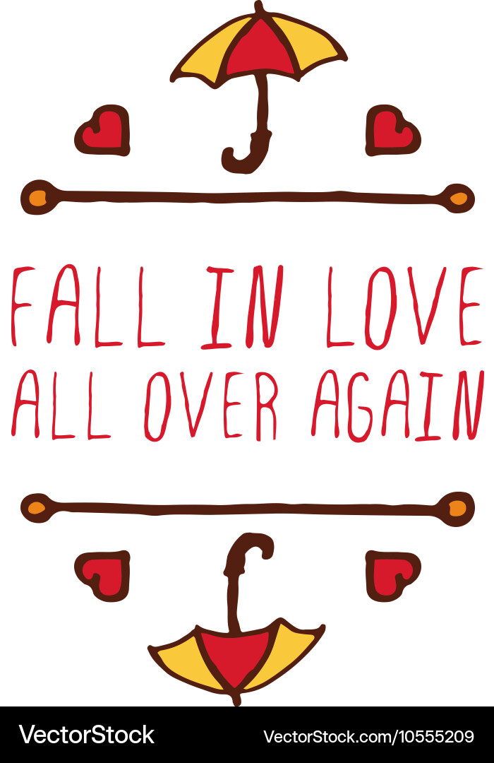 Handdrawn autumn element with text vector image