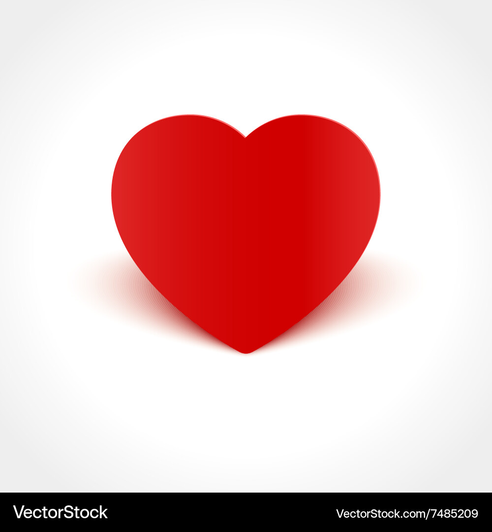 Heart shape with shadow vector image