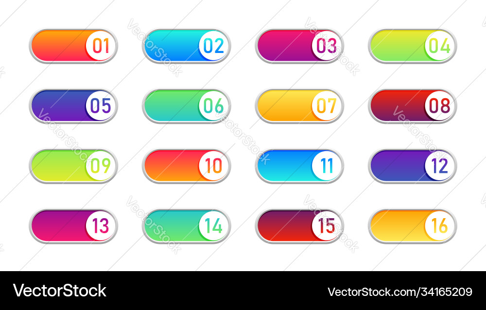 Number Toggle Button with Slider vector image