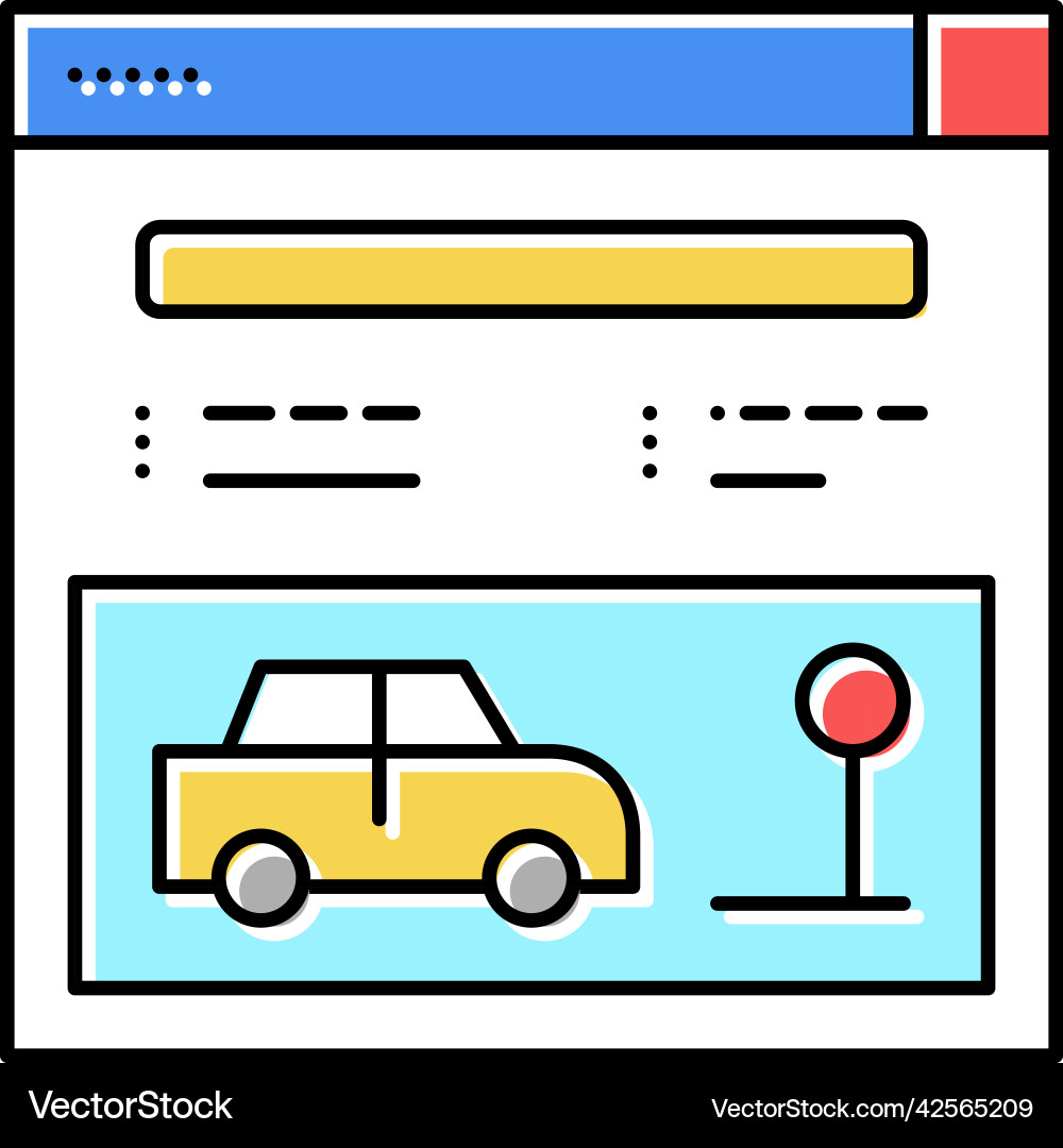 Online driving school lesson color icon Vector Image