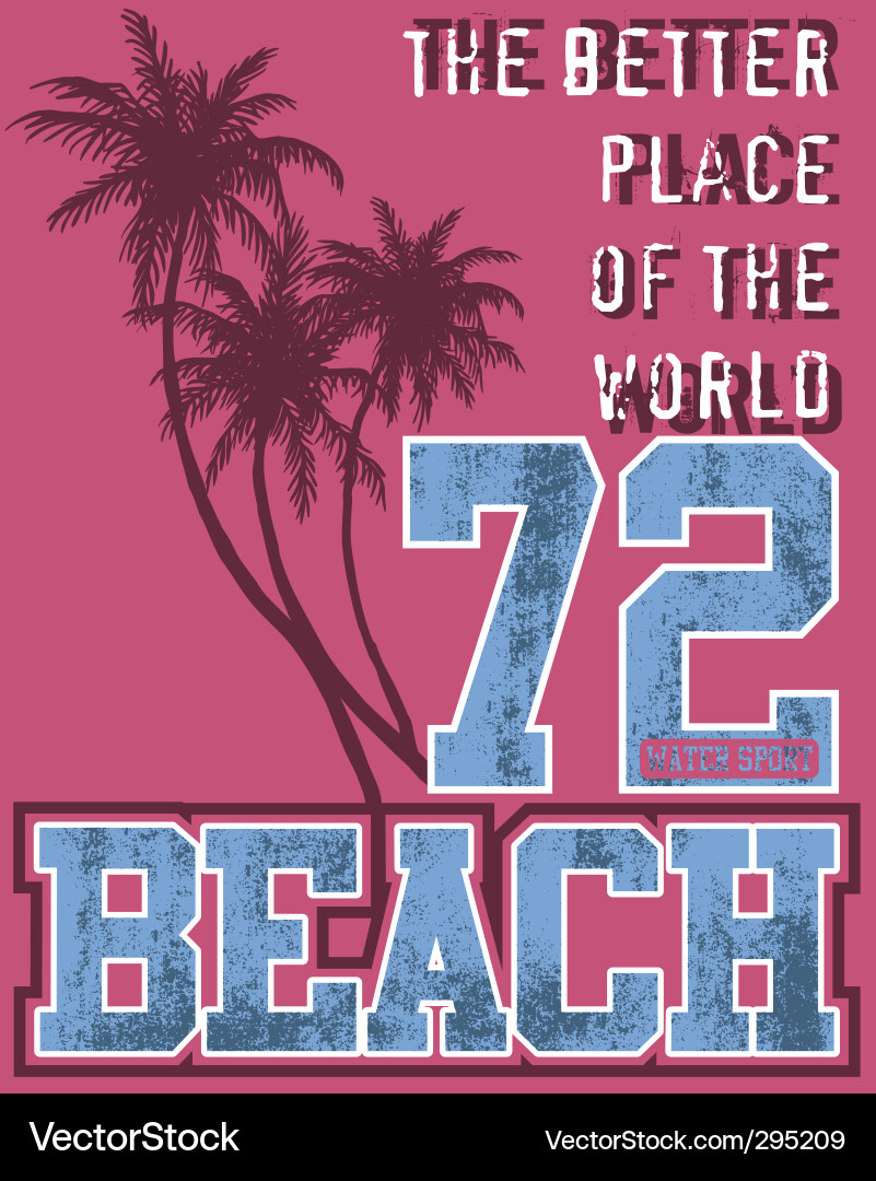 Palm Beach Text Overlay Vector Image