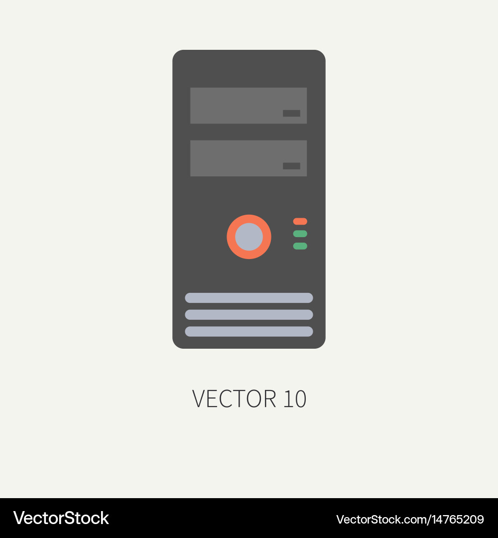 Plain flat color computer part icon housing Vector Image
