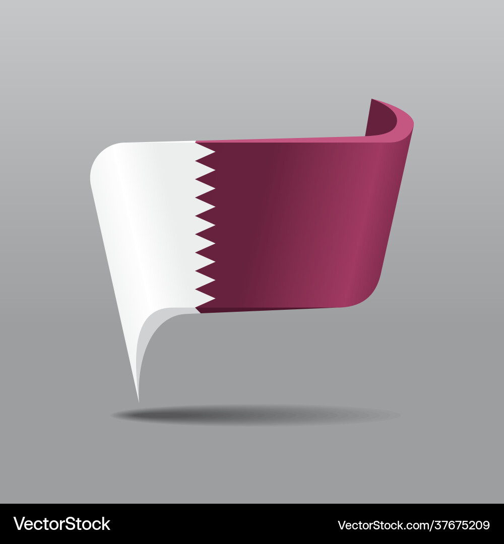 Qatar Flag Map Pointer vector image