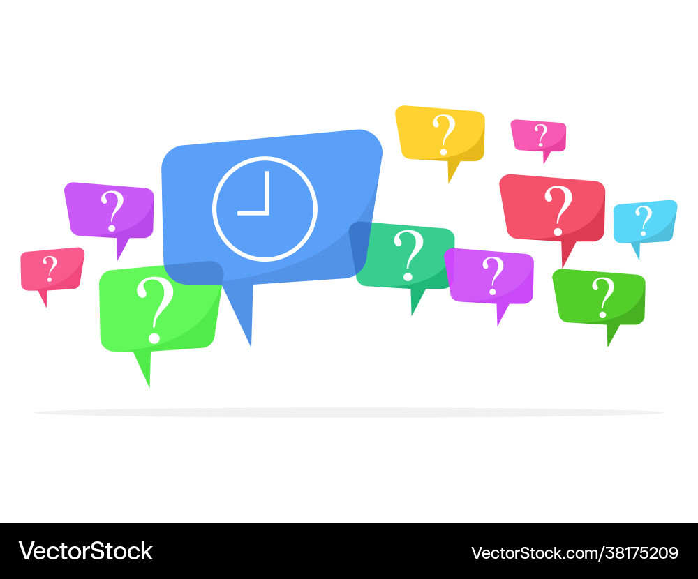 Question marks in speech bubbles and problem Vector Image