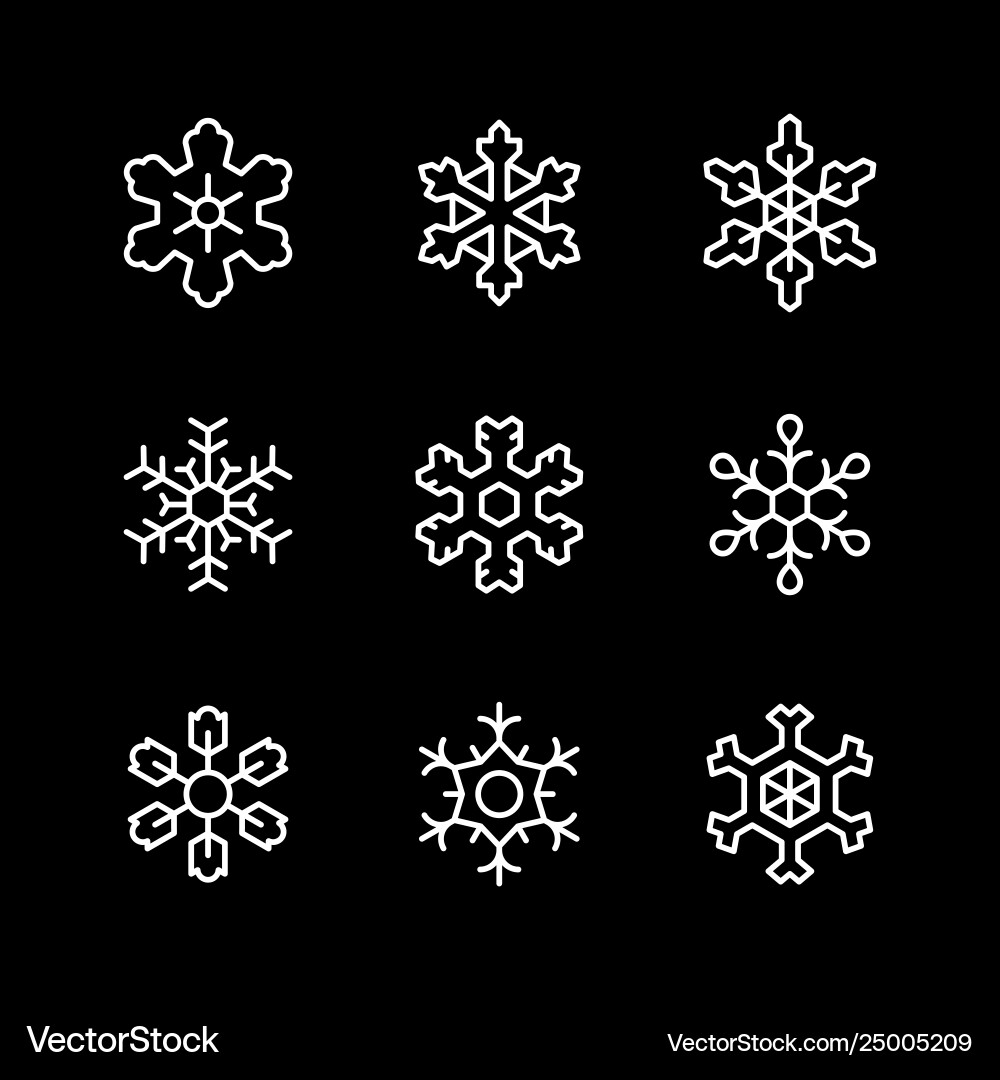 Snowflake Icon Set vector image