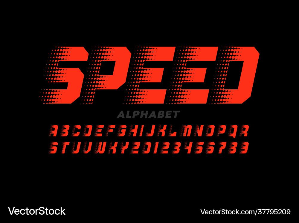 Speed Font - Dynamic Typography Vector Image