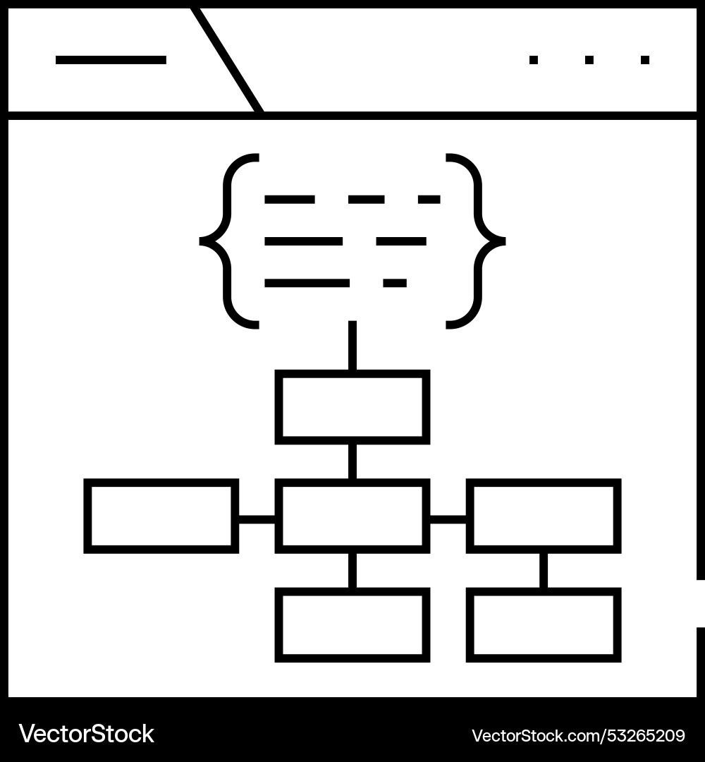 Strukturierte Daten markup seo line Symbol Strukturierte Daten markup seo line Symbol vektorbild