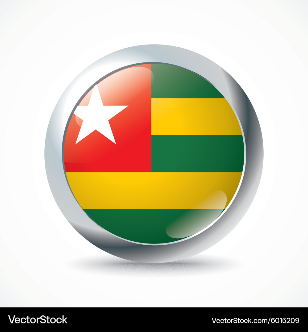 Togo flag button Vector Image
