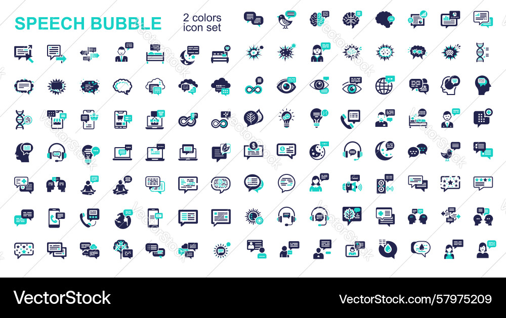 Two-color icons speech bubbles forms Vector Image