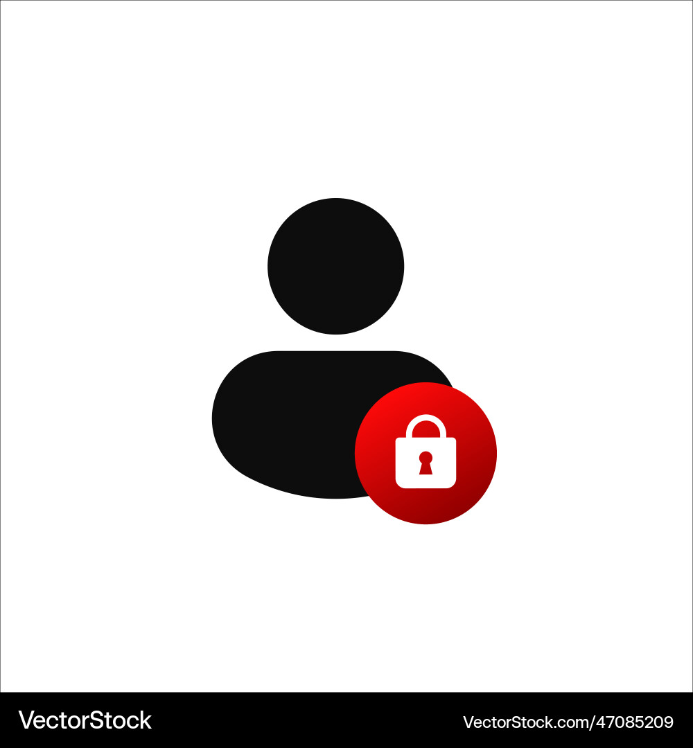 Web user with lock icon symbol vector image