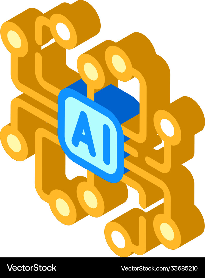 Artificial intelligence ai scheme isometric icon Artificial intelligence ai scheme isometric icon Vector Image