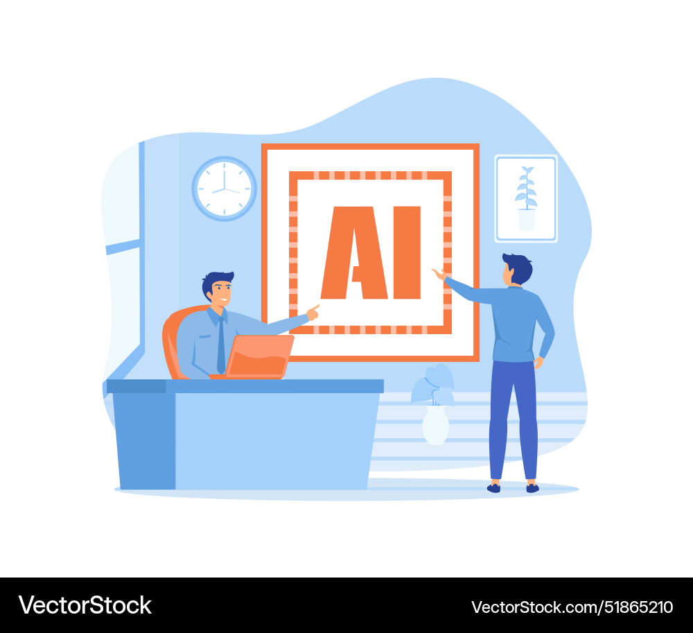 Business team creating artificial intelligence Vector Image