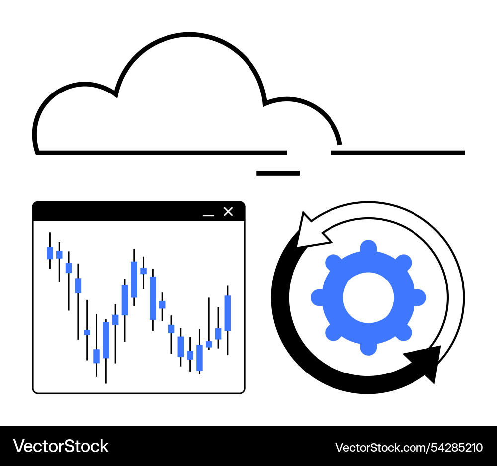 Cloud computing with stock market analytics Cloud computing with stock market analytics vector image