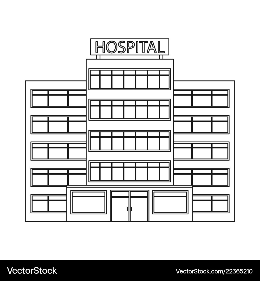 Design of building and front sign set Vector Image