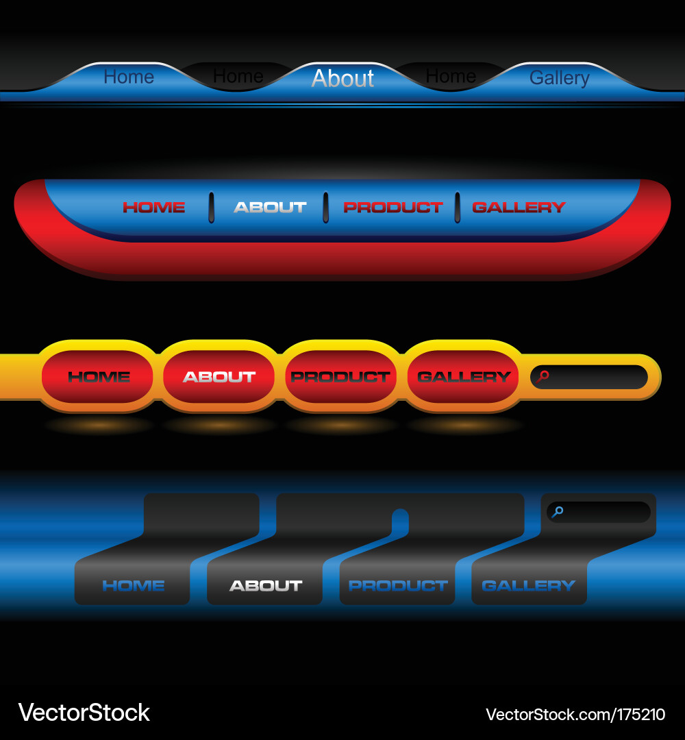 Editable website buttons Vector Image
