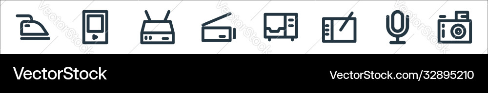 Electronics line icons linear set quality Electronics line icons linear set quality Vector Image