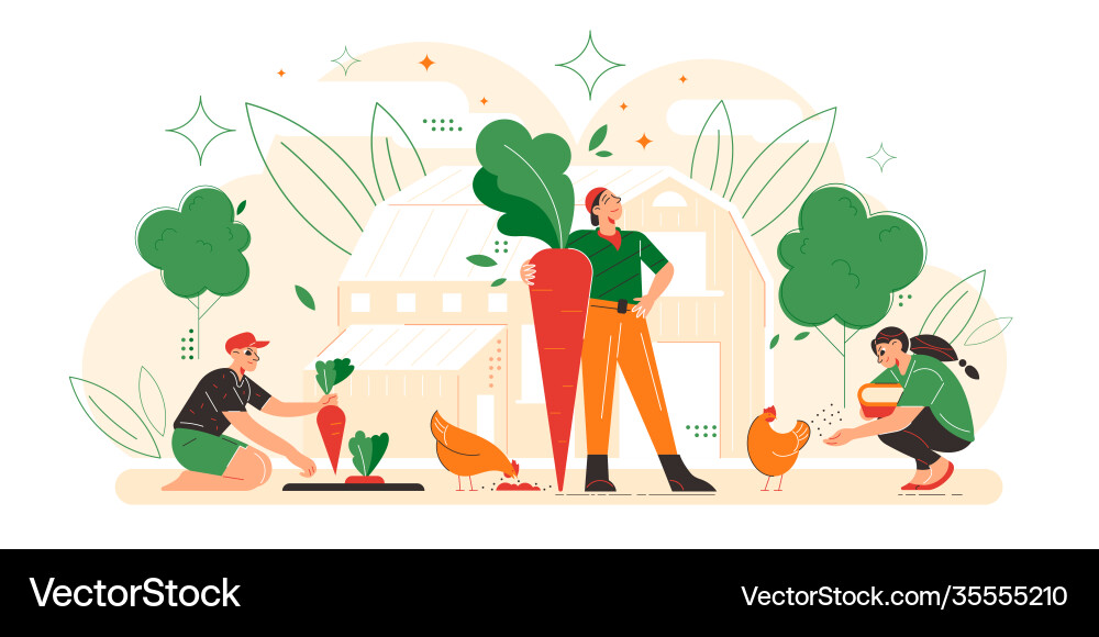 Farmer flat composition vector image