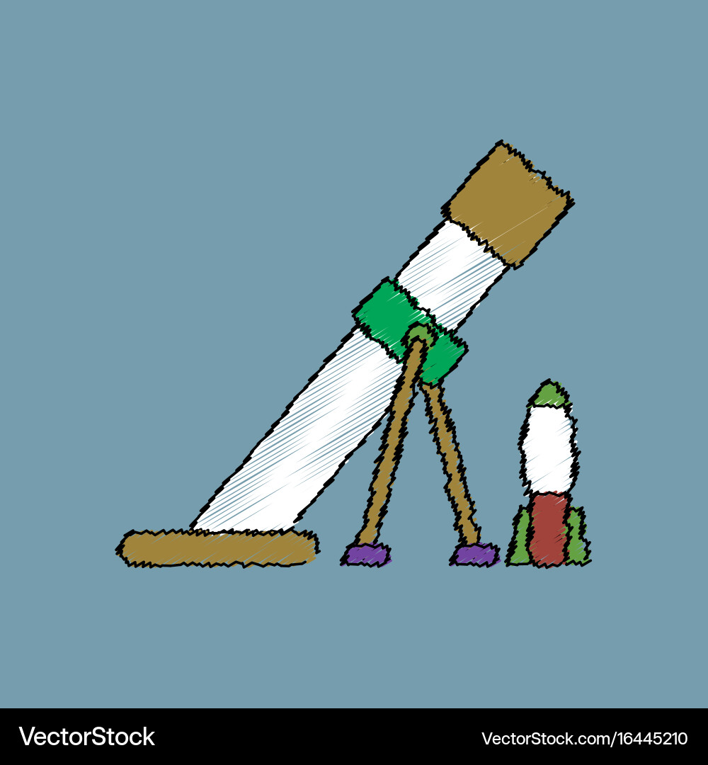 Flat shading style icon mortar and shell Vector Image