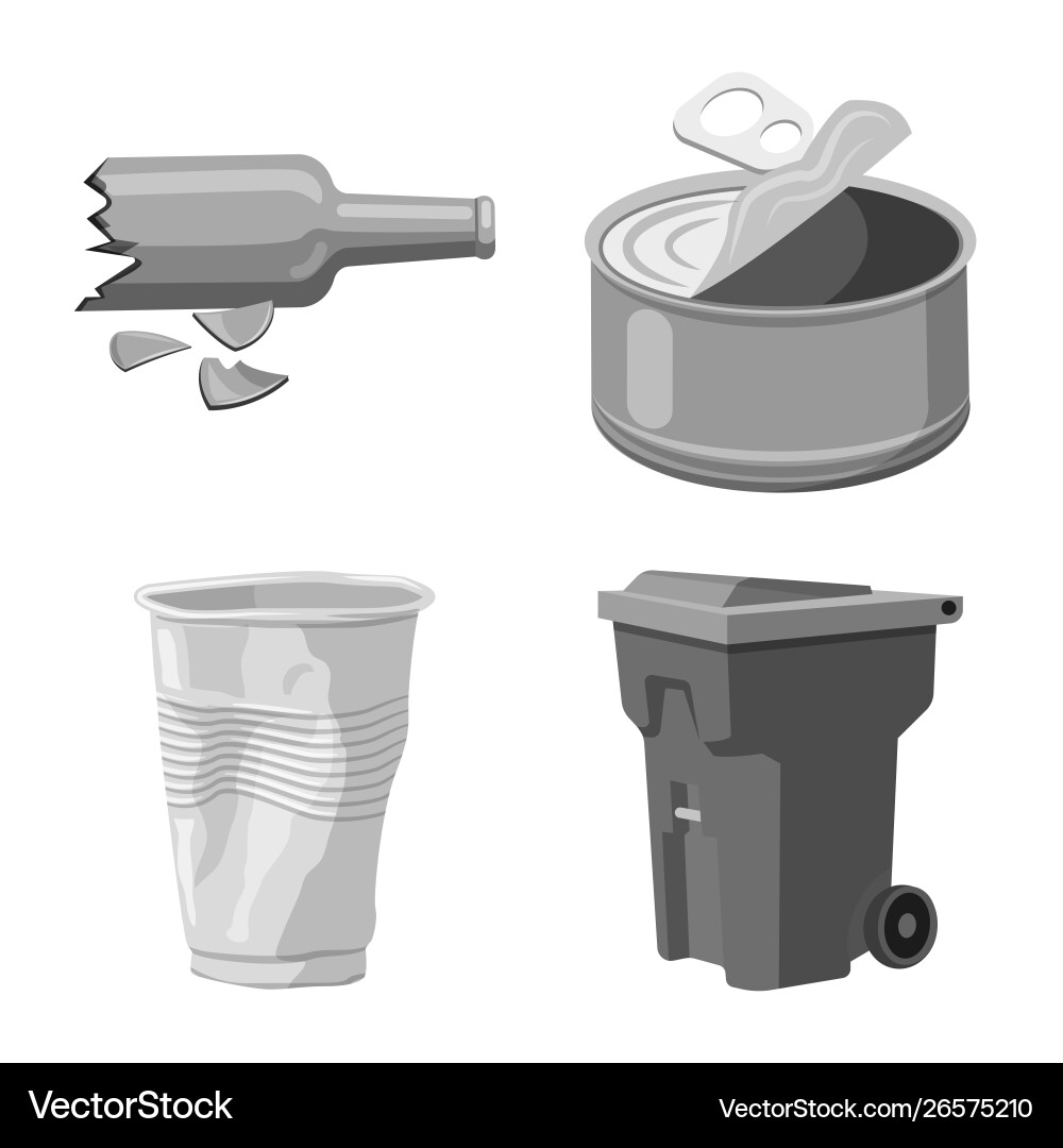 Isolated object dump and sort icon set Isolated object dump and sort icon set Vector Image