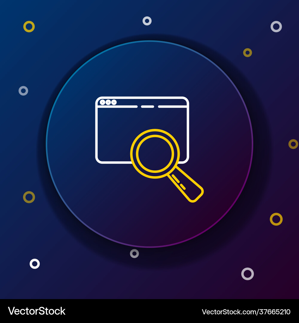 Line search in a browser window icon isolated vector image