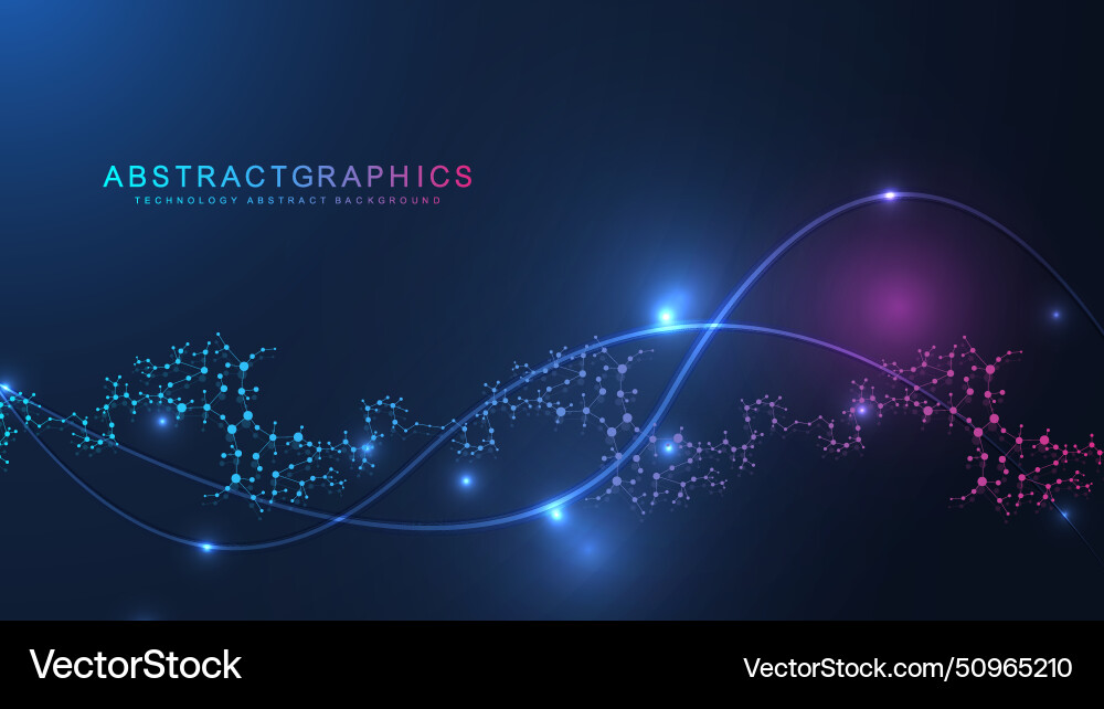 Modern abstract molecules structure for science Vector Image