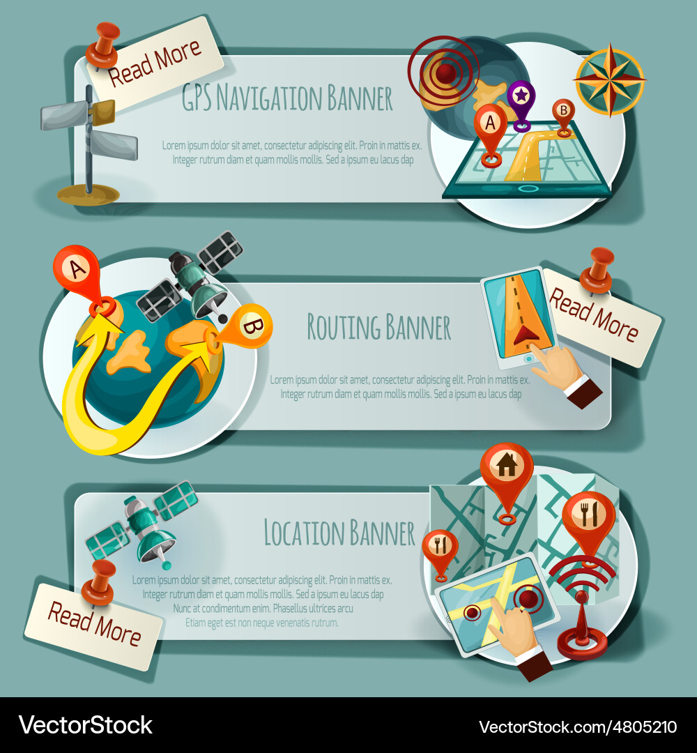 Navigation & Routing Banner Set vector image