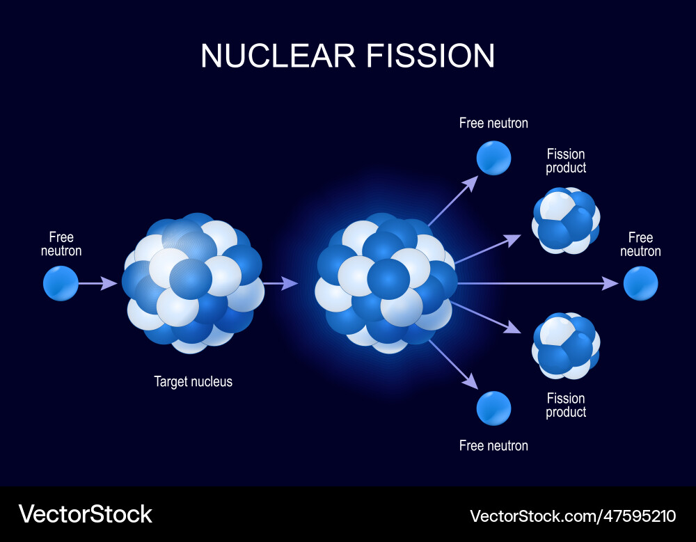 Nuclear Fission Chain Reaction Royalty Free Vector Vectorstock