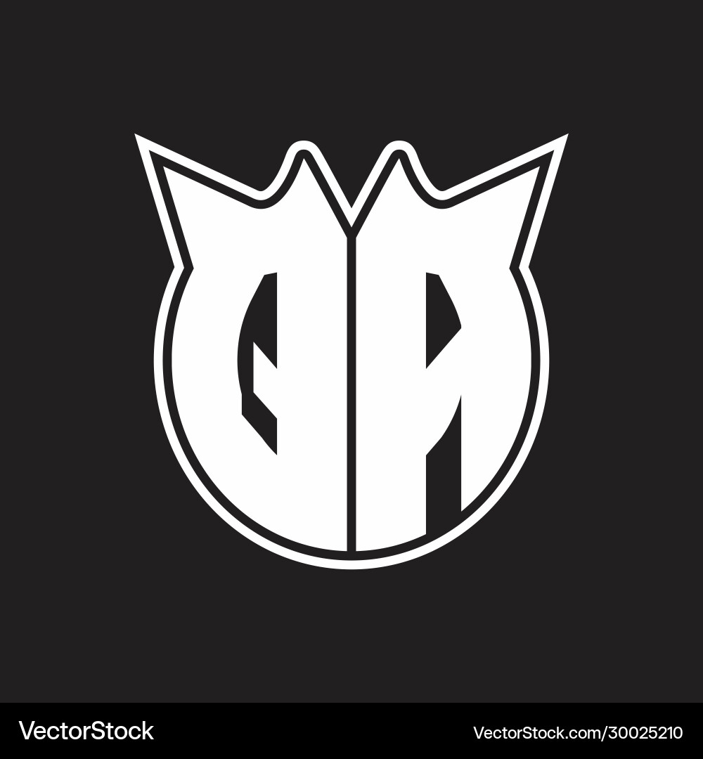 Qa logo monogram with horn shape style design Qa logo monogram with horn shape style design Vector Image