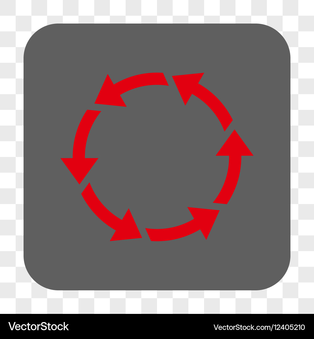 Rotate ccw rounded square button Vector Image
