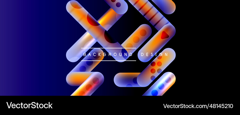 Round shapes and lines with fluid gradients Vector Image