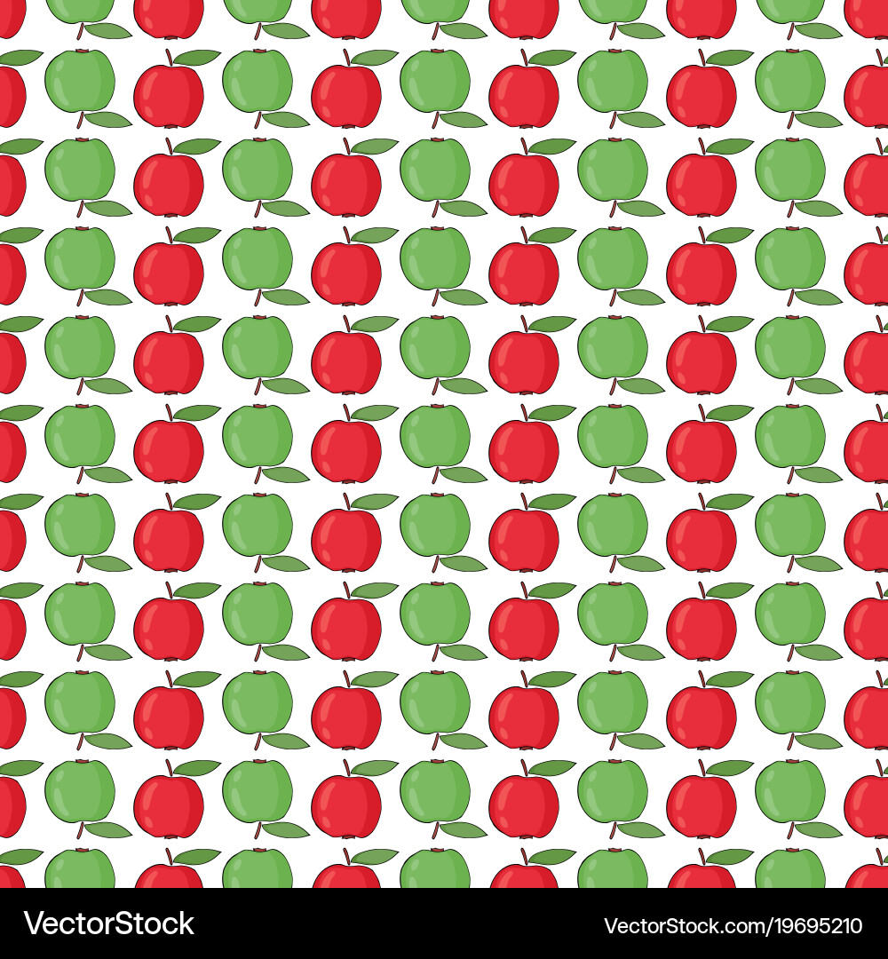 Seamless pattern background with colorful apples Vector Image