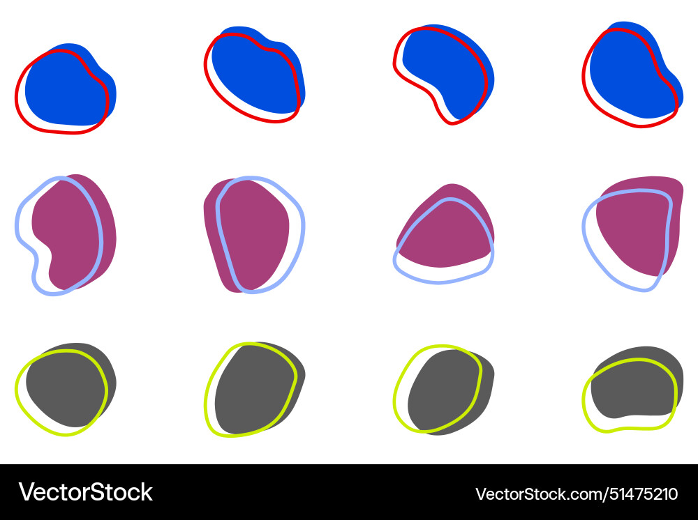 Simple blob abstract shape design set vector image