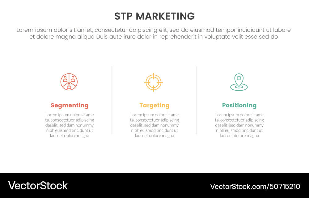 Stp marketing strategy model for segmentation Stp marketing strategy model for segmentation vector image