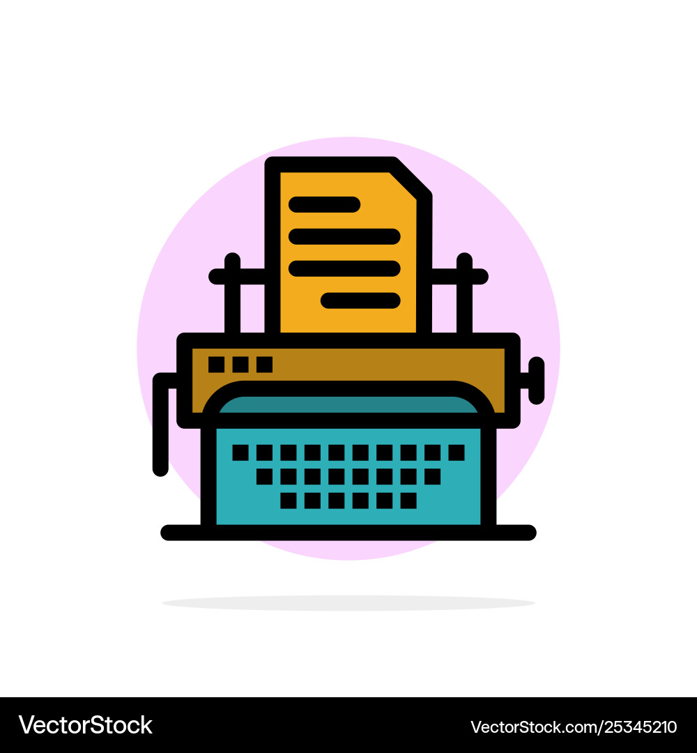 Typewriter typing document publish abstract vector image