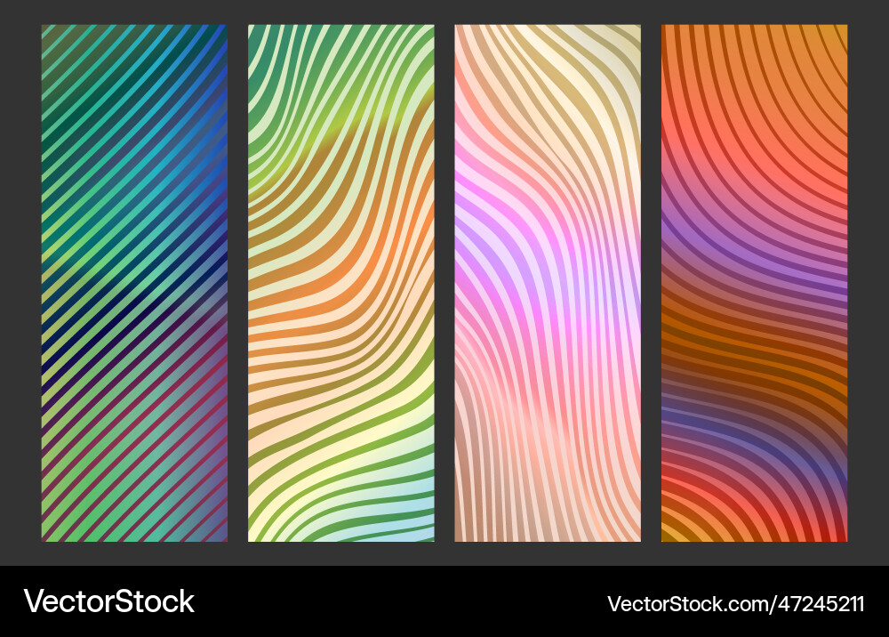 A set of colorful abstract backgrounds linear Vector Image