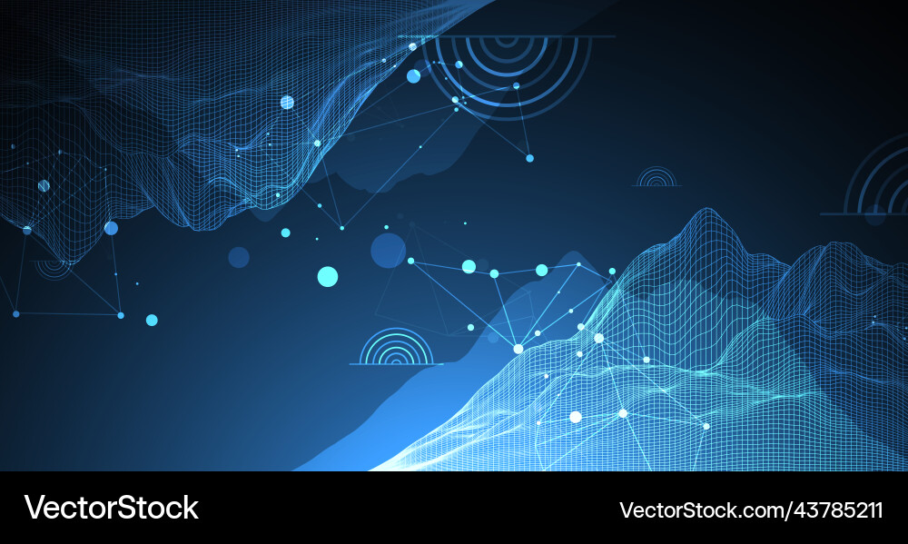 Abstract wireframe mountain background modern Vector Image