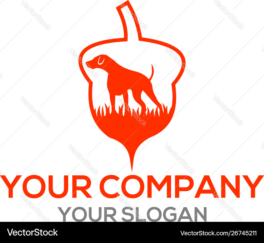 Acorn english pointer logo design Acorn english pointer logo design Vector Image