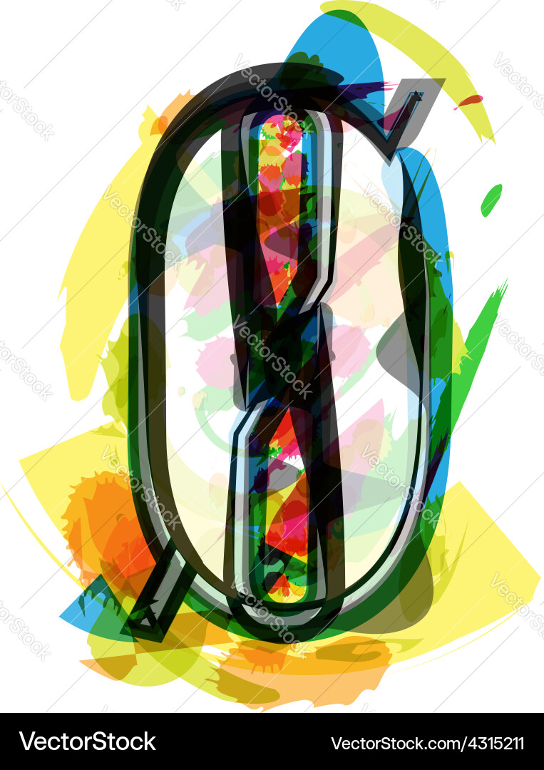Artistic font - number 0 Vector Image
