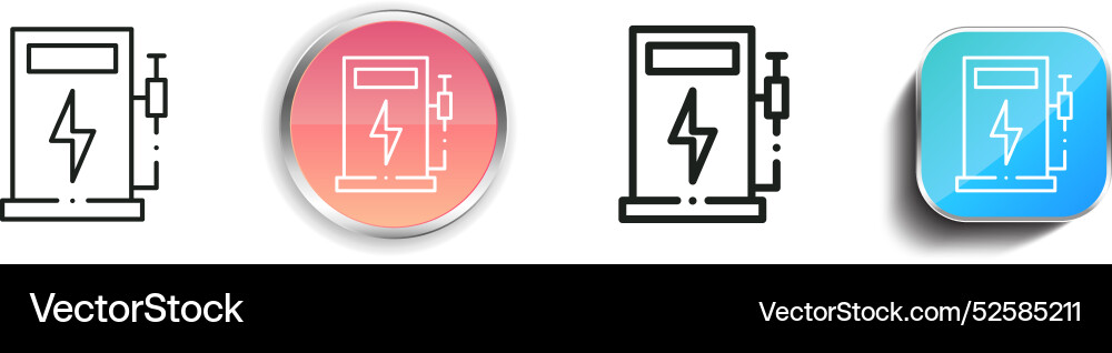 Charging icon thin linear regular and button vector image