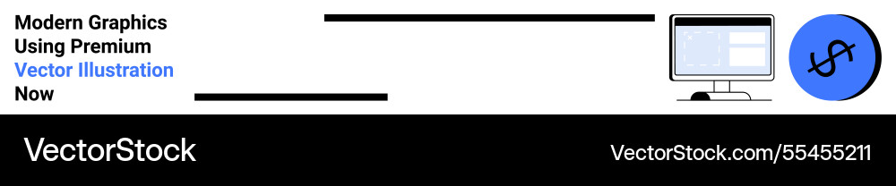 Computer screen displaying data next to blue Vector Image