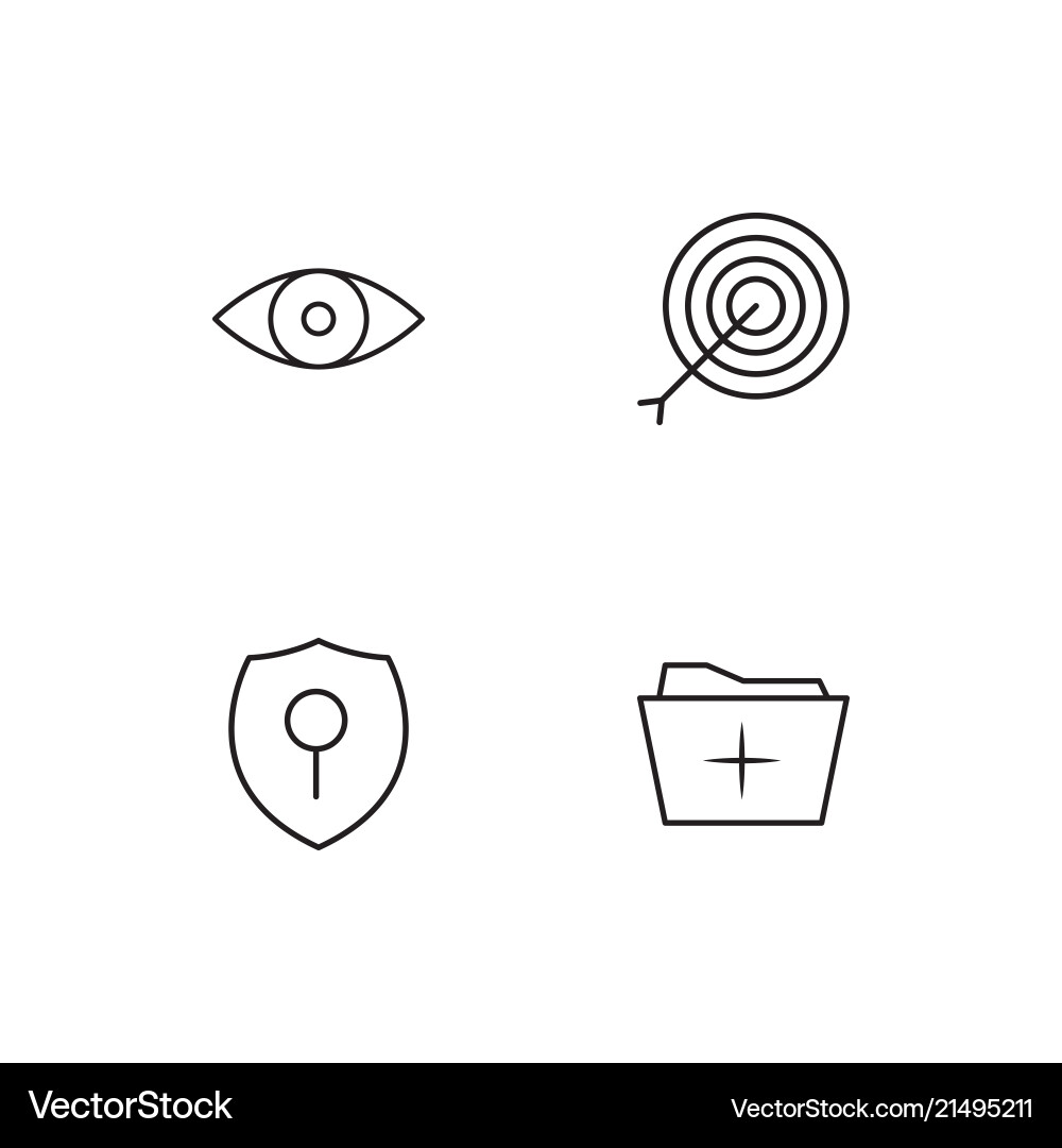Cyber security linear icons set simple outline vector image