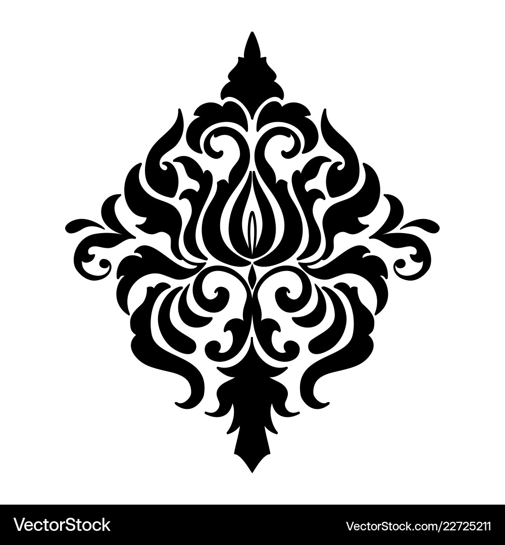 Damask element isolated central Damask element isolated central vector image