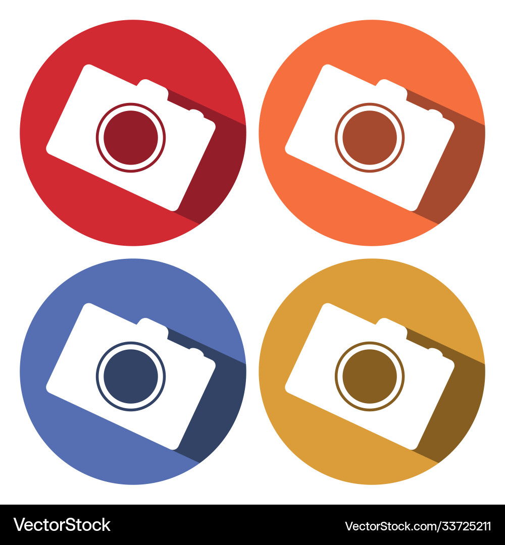 Flat icons for web and mobile applications camera Flat icons for web and mobile applications camera Vector Image